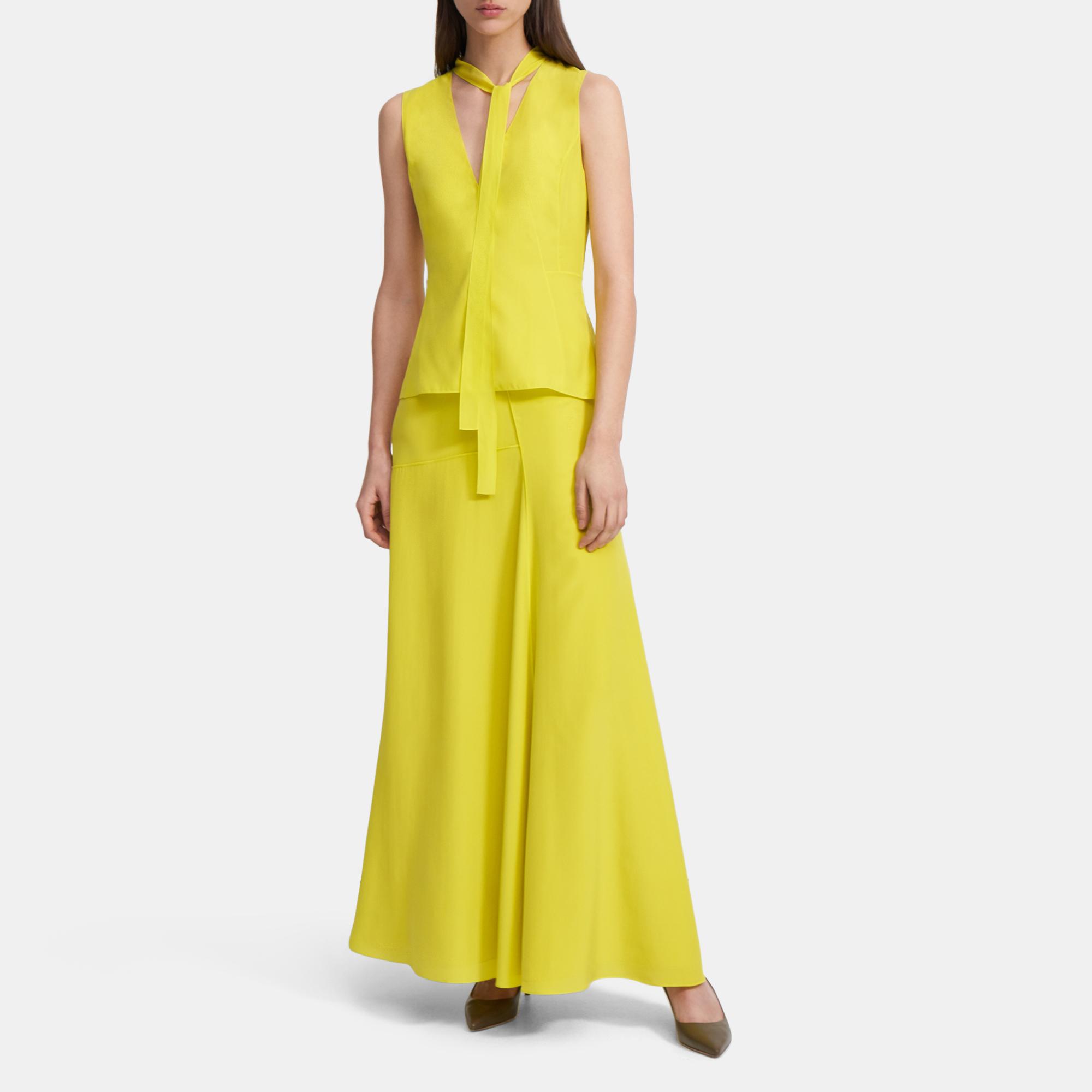 theory draped silk maxi dress