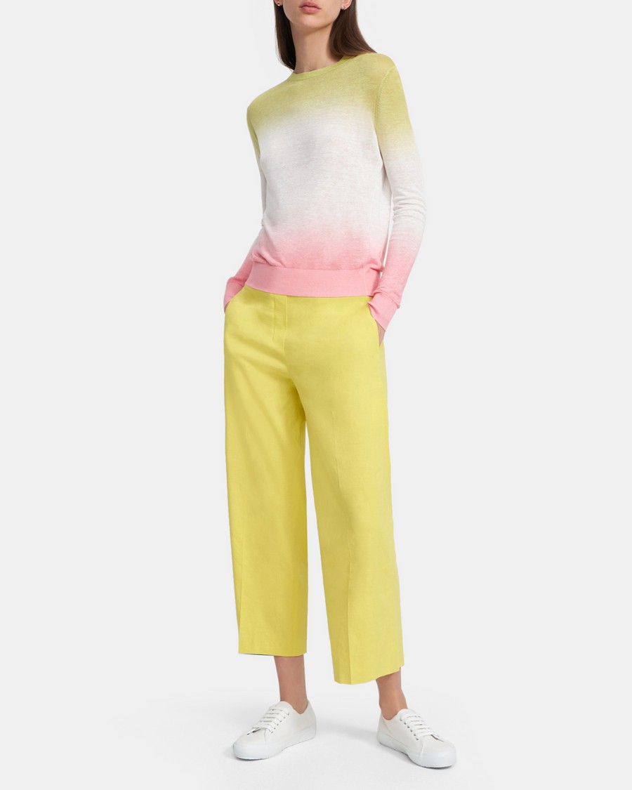 Dual Ombré Crewneck Sweater in Linen-Viscose 0 - click to view larger image