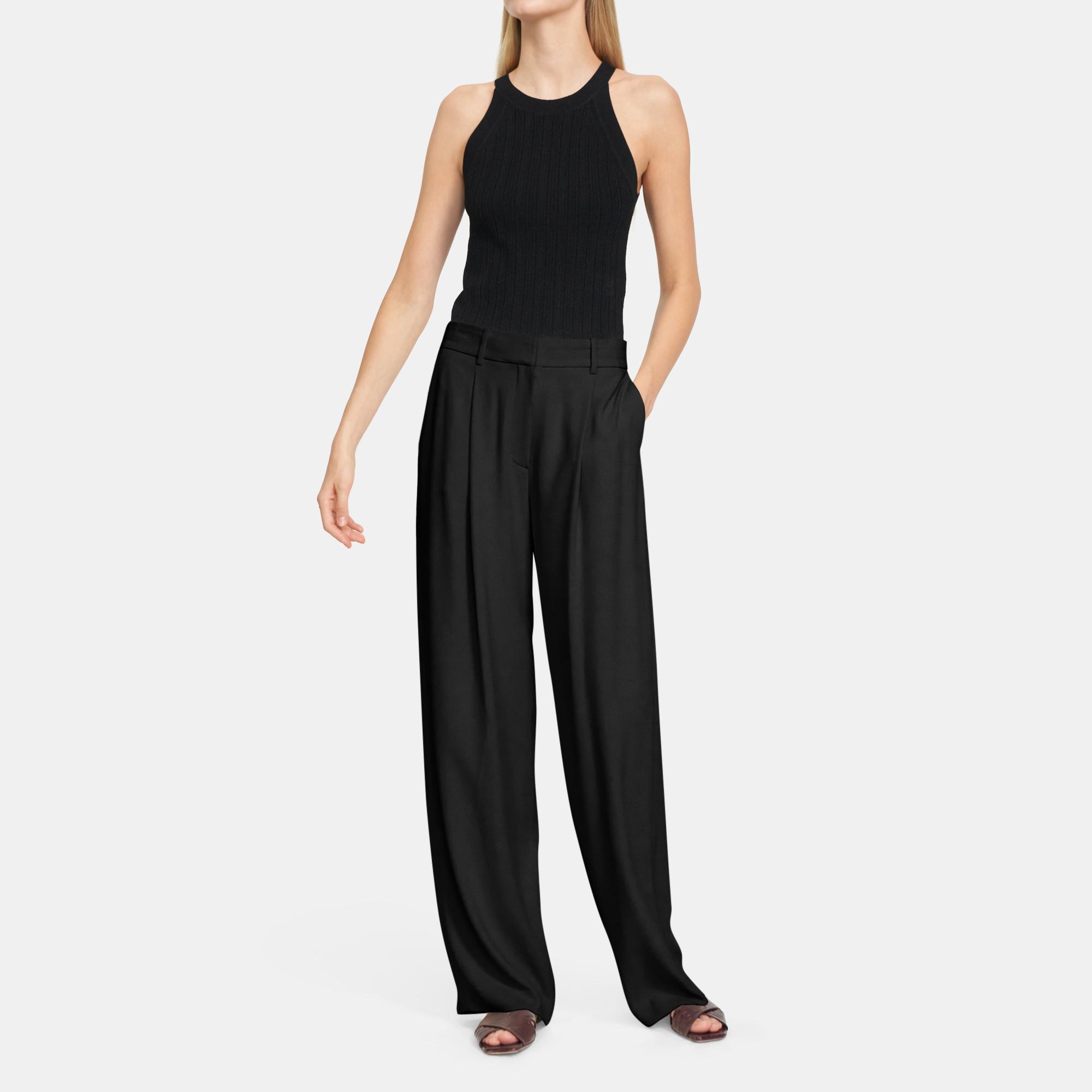 High-Waisted Wide-Leg Pant In Crepe