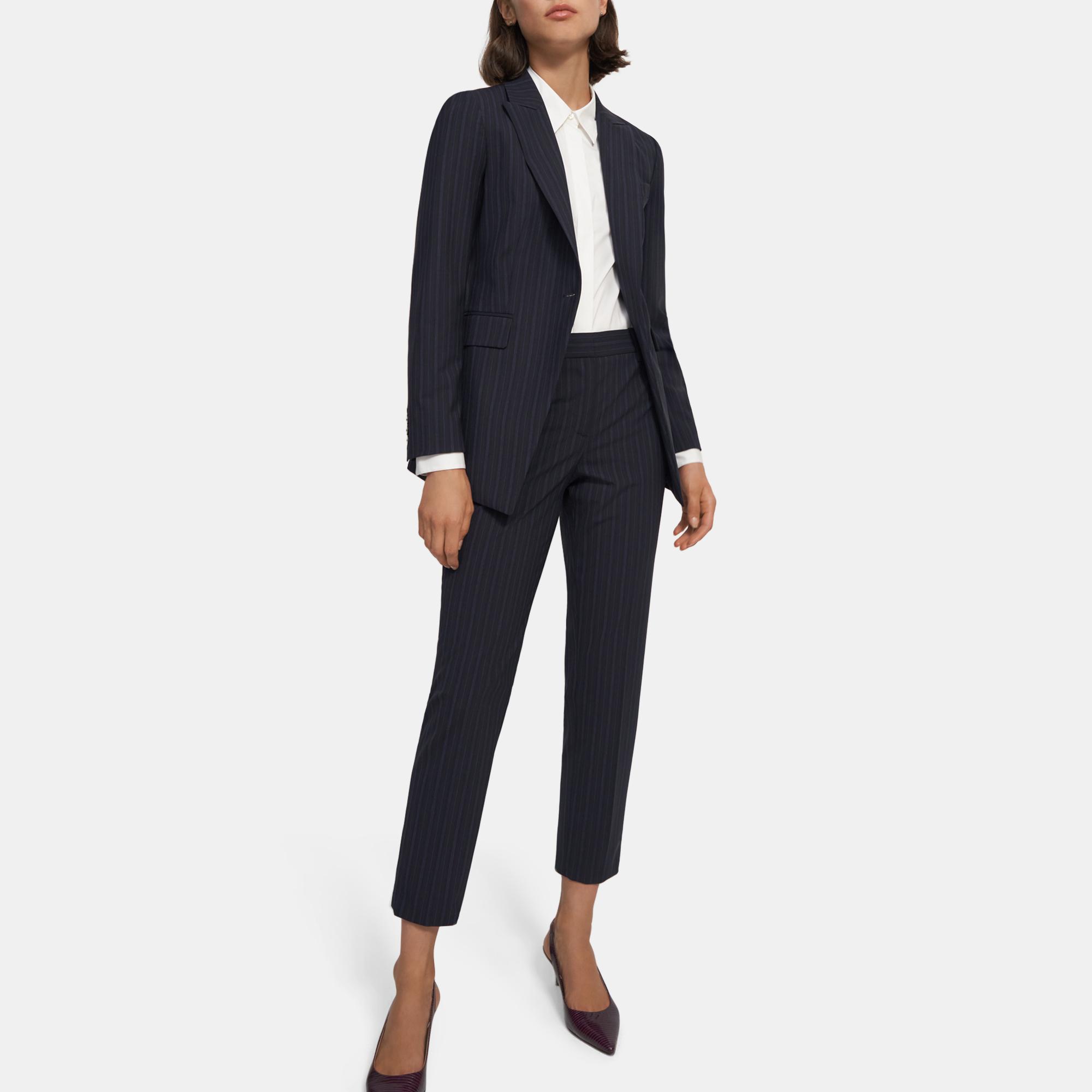 Striped Good Wool Etiennette Blazer | Theory