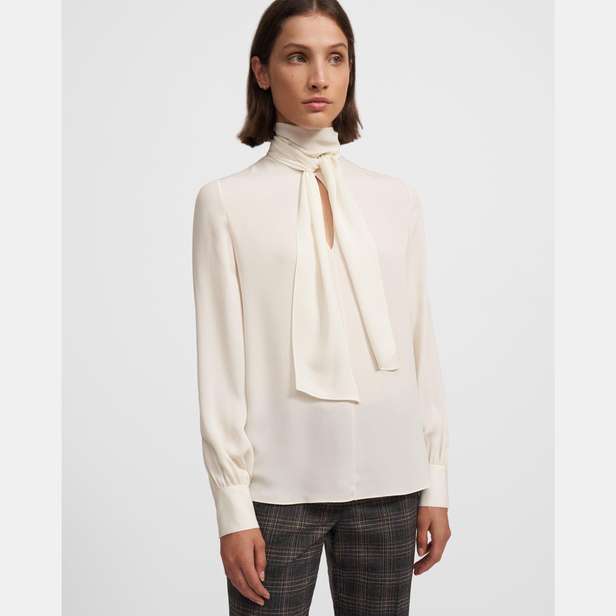 TIE NK BLOUSE 0 - click to view larger image