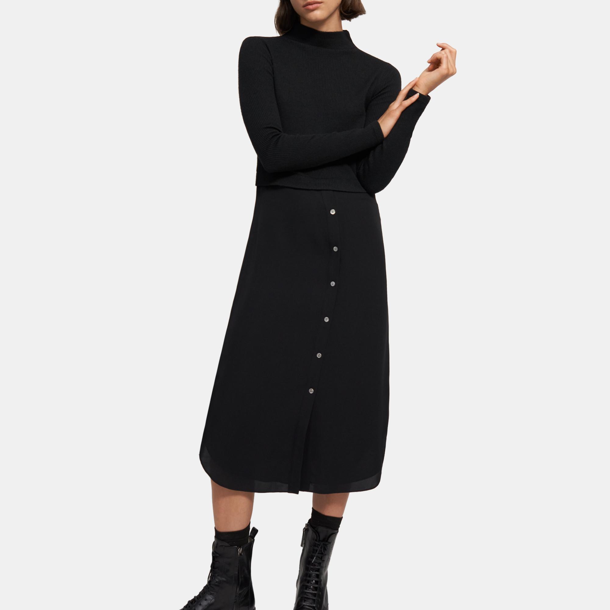 theory knit sweatshirt dress