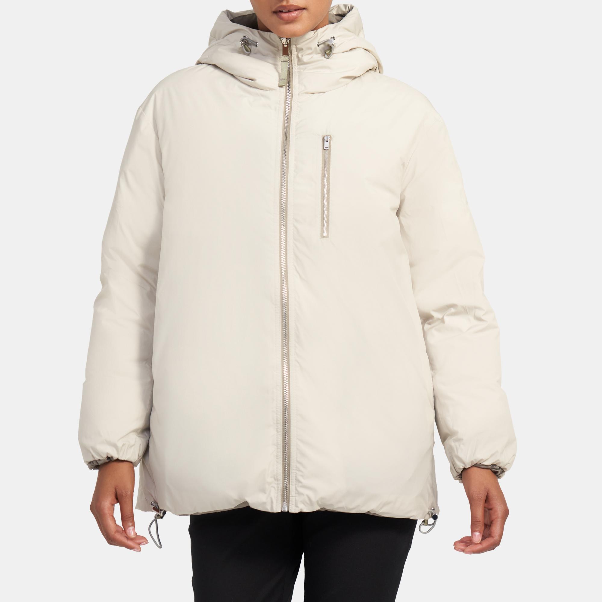 theory eco hooded puffer coat