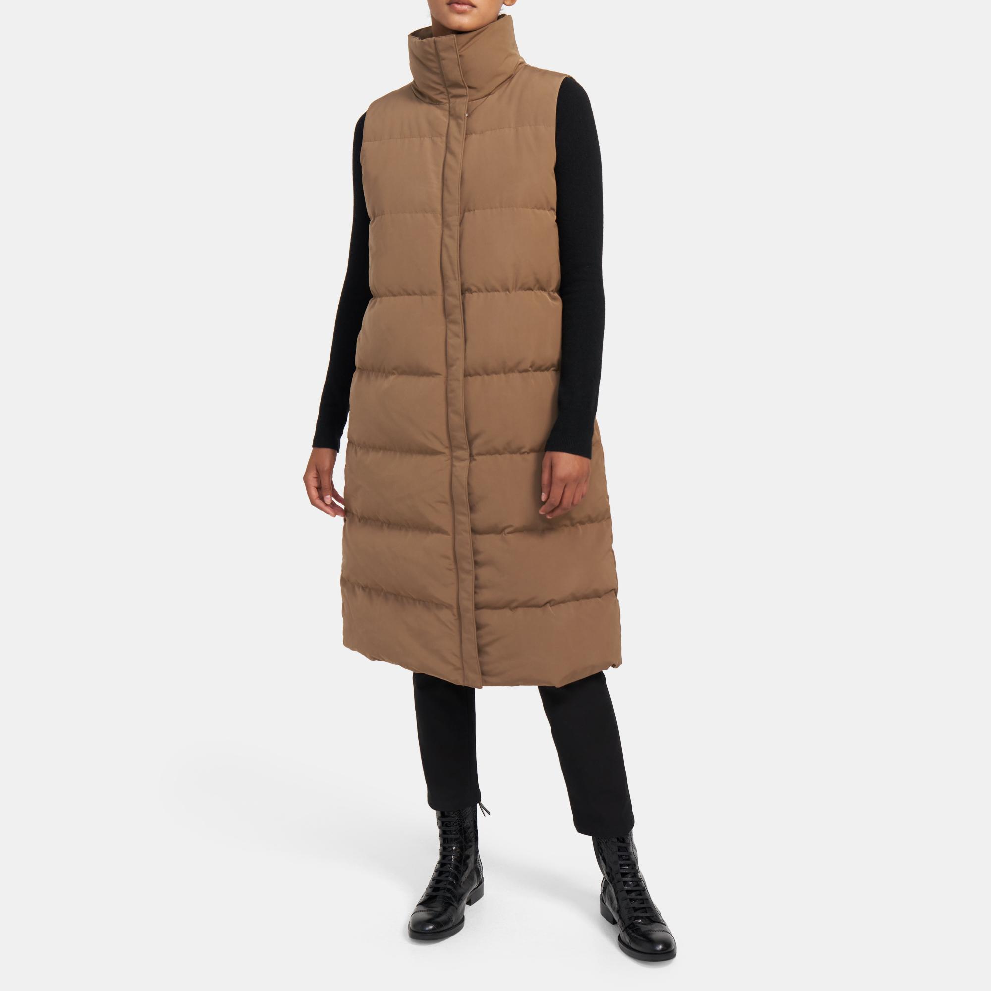 theory long puffer vest