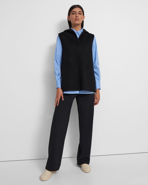 띠어리 Theory Clairene Vest in Double-Face Wool-Cashmere,BLACK
