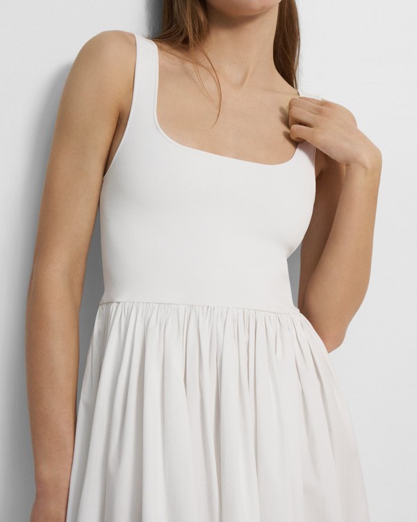띠어리 게더드 민소매 원피스 M0216725 Theory Gathered Sleeveless Dress in Stretch Knit,WHITE