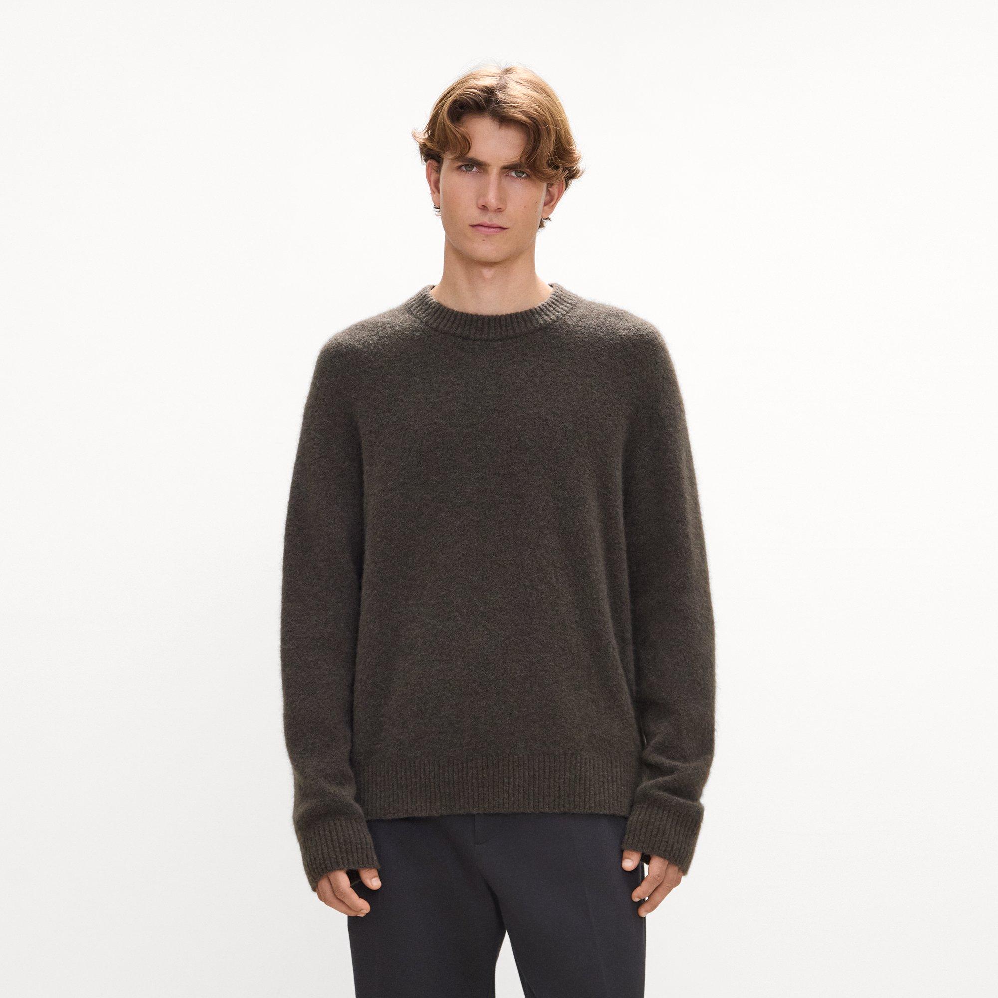Crewneck Sweater in Brushed Wool-Yak
