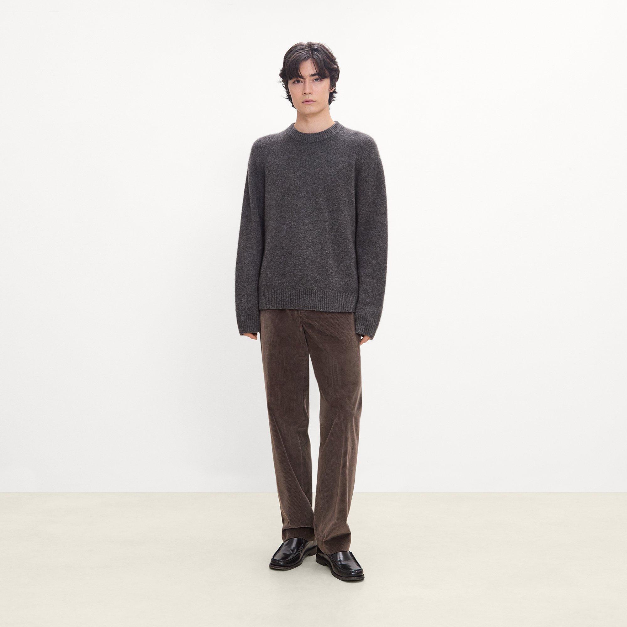 Crewneck Sweater in Brushed Wool-Yak