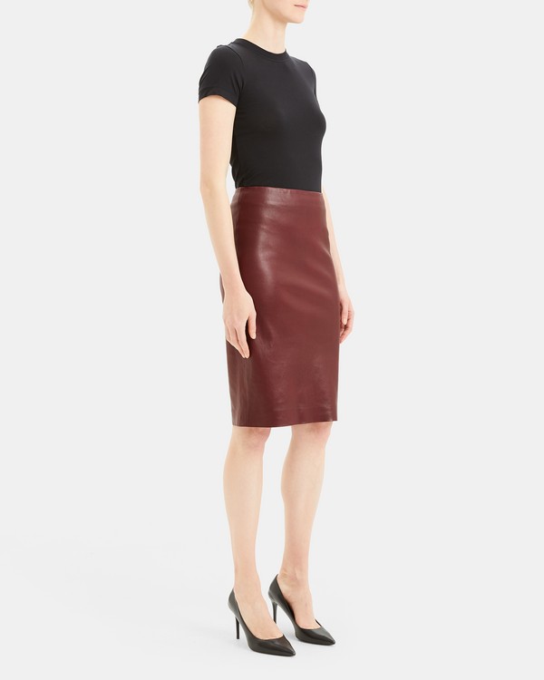 띠어리 Theory Pencil Skirt in Leather,MULBERRY