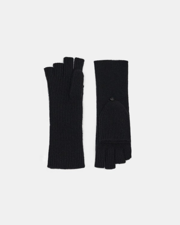 띠어리 캐시미어 장갑 (선물 추천) Theory Fold-Back Gloves in Cashmere,BLACK