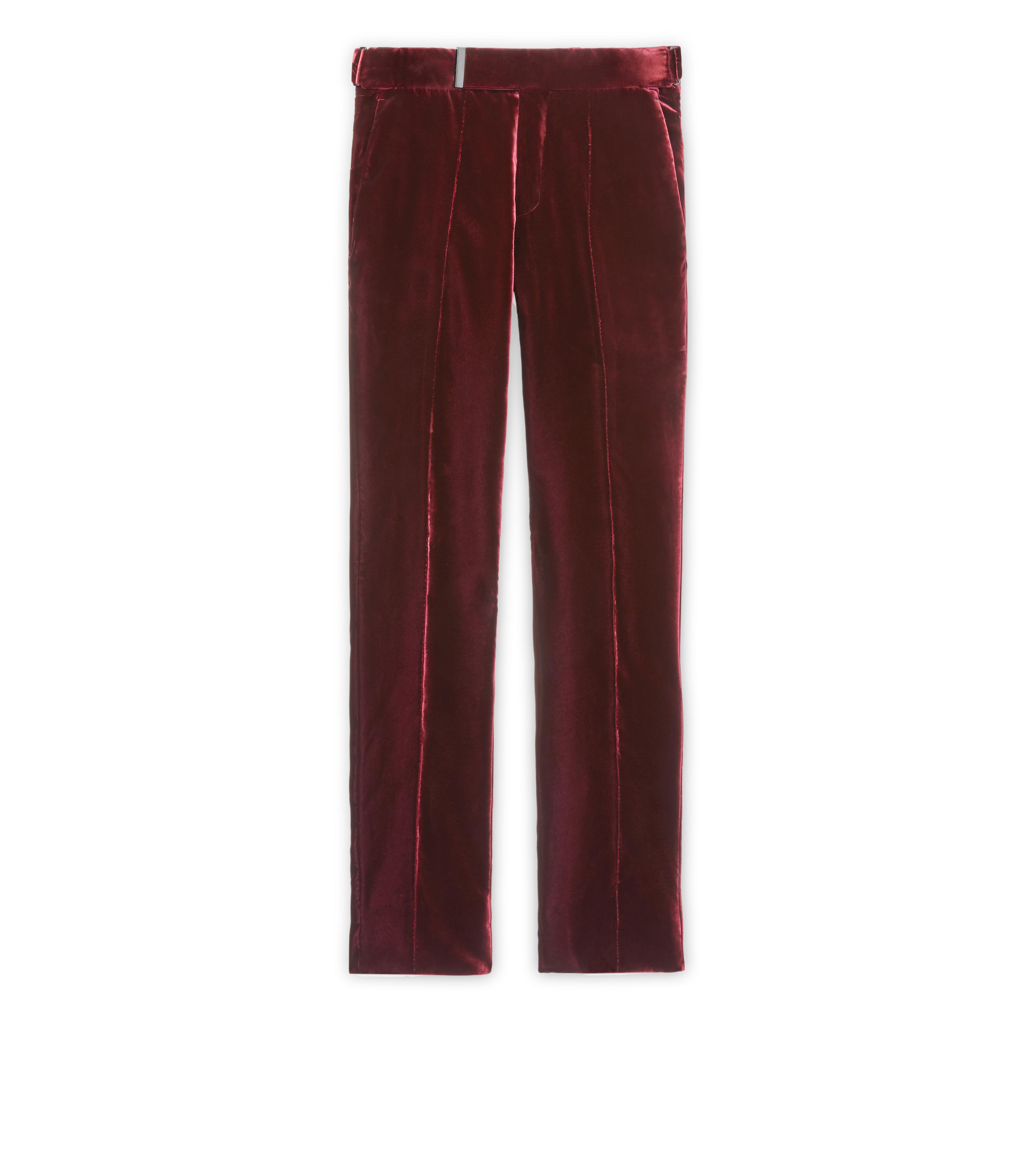 velvet burgundy pants