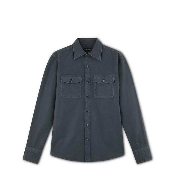 BRUSHED COTTON MILITARY FIT SHIRT A fullsize