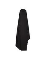 SABLE JERSEY OPEN BACK GOWN WITH ATTACHED SCARF A thumbnail