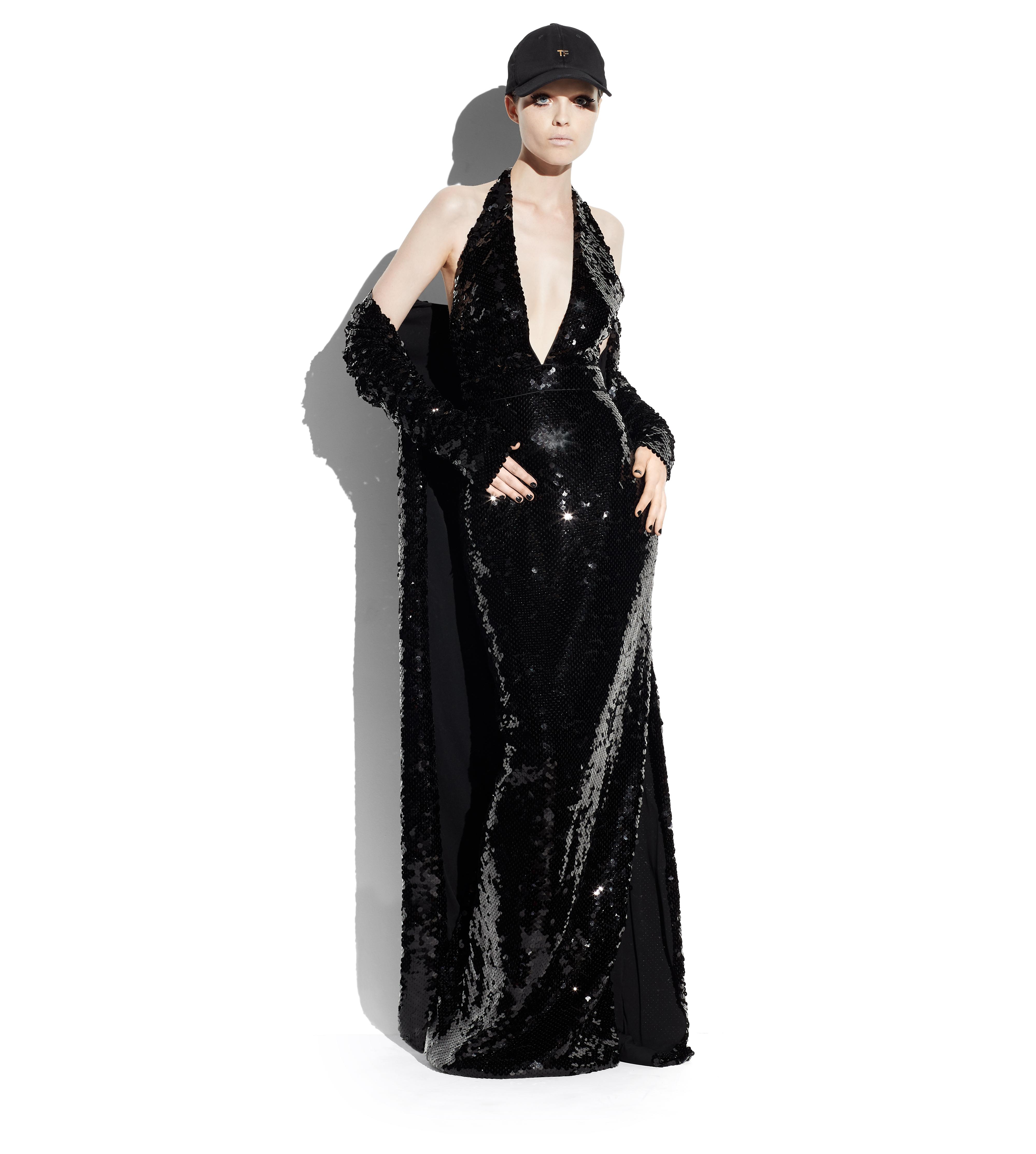 tom ford black sequin dress