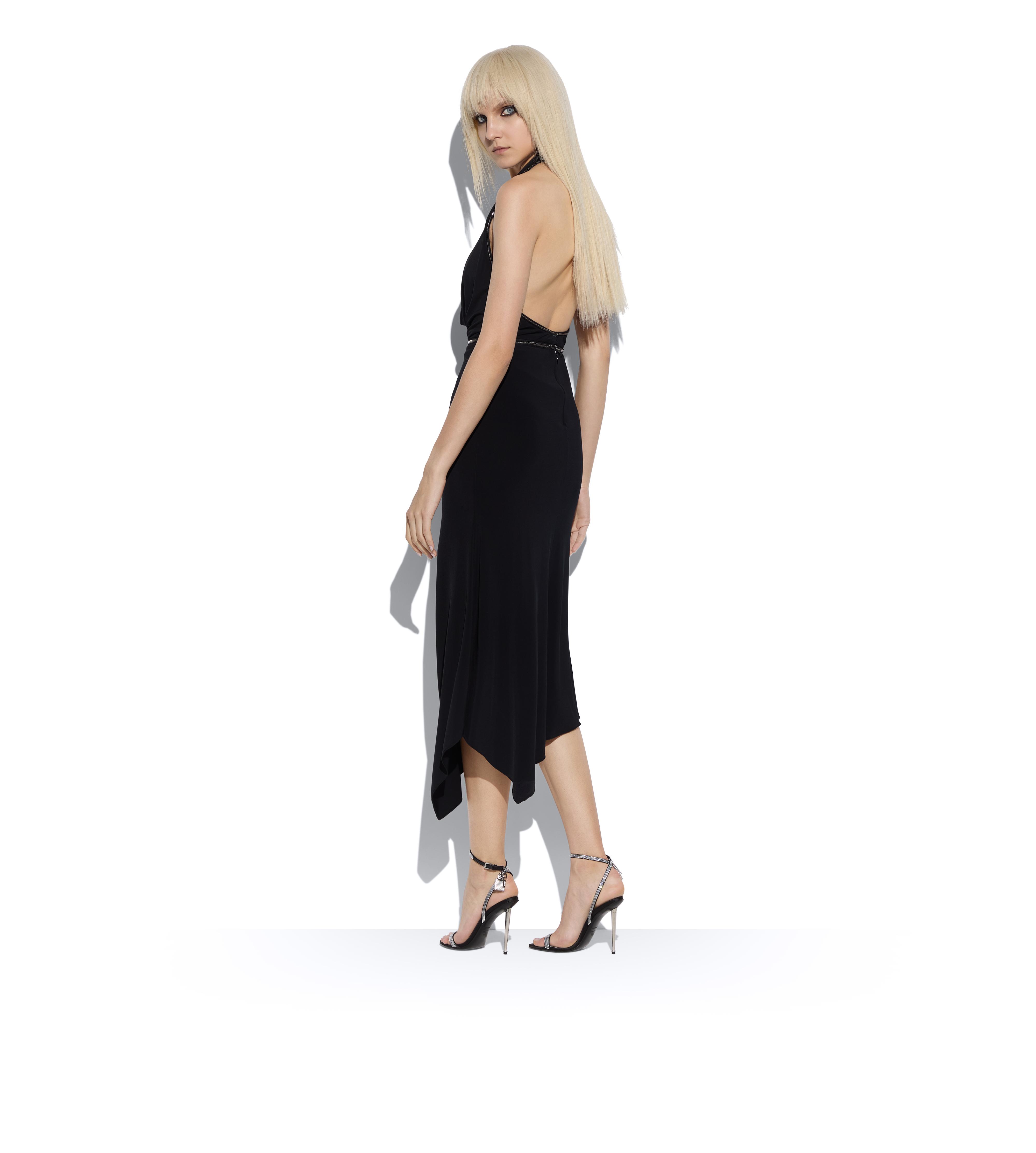 GLOSSY VISCOSE JERSEY CONVERTIBLE DRESS C thumbnail