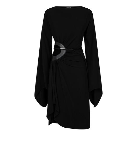 LOOSE MICROCOSTA JERSEY BELTED CUT-OUT DRESS