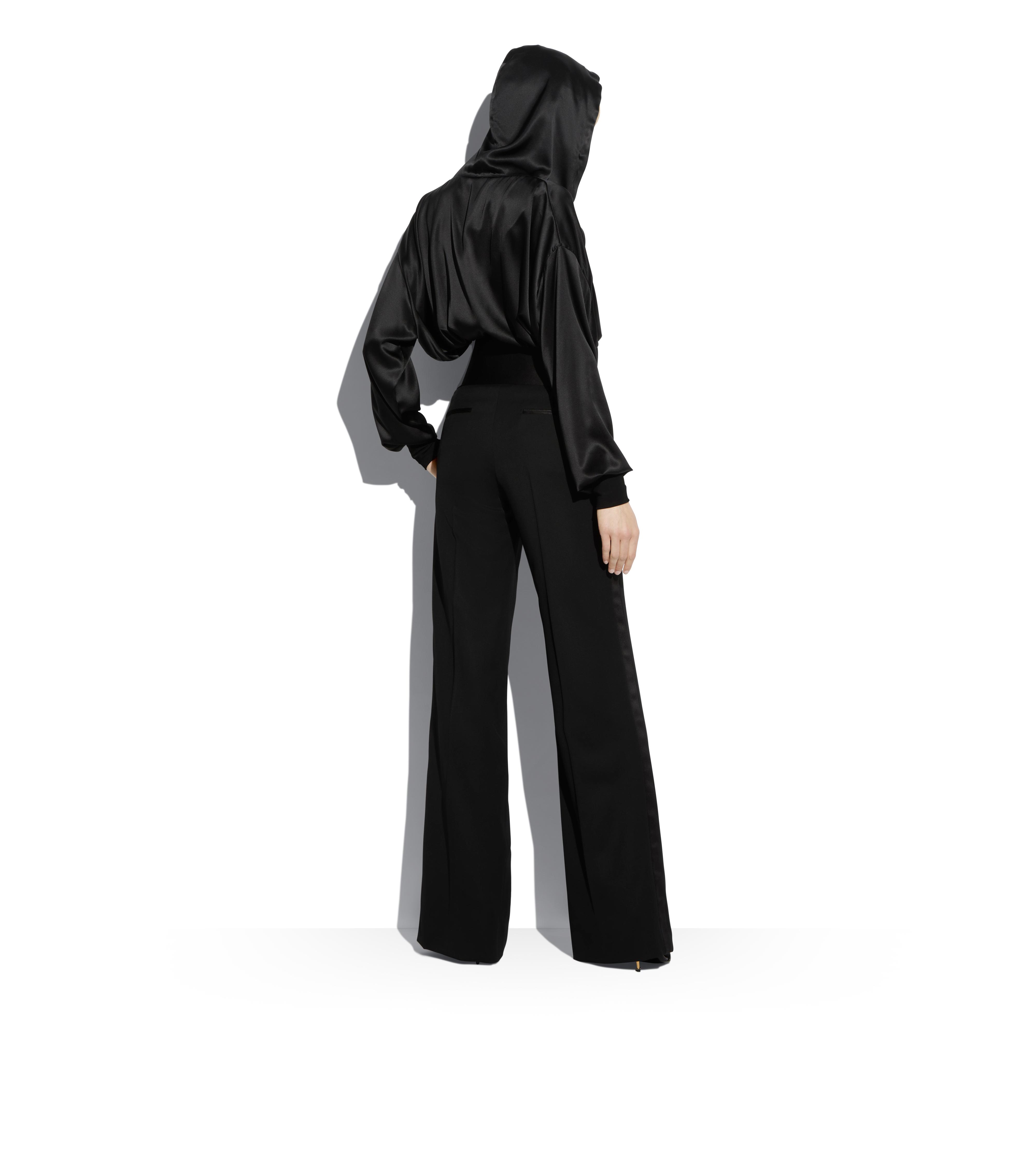 STRETCH SILK SATIN HOODED BODYSUIT C thumbnail
