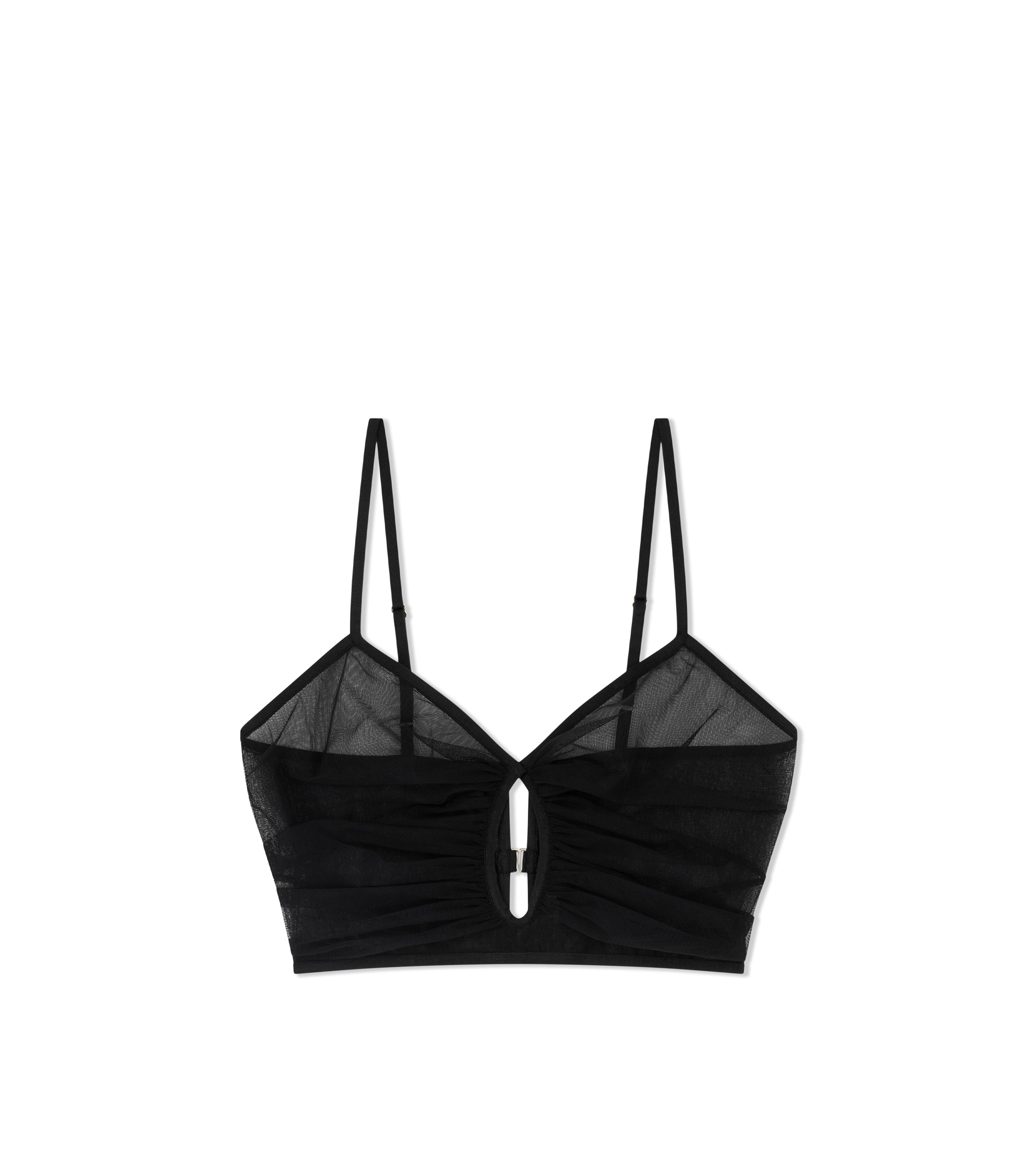 STRETCH TULLE CROP TOP
