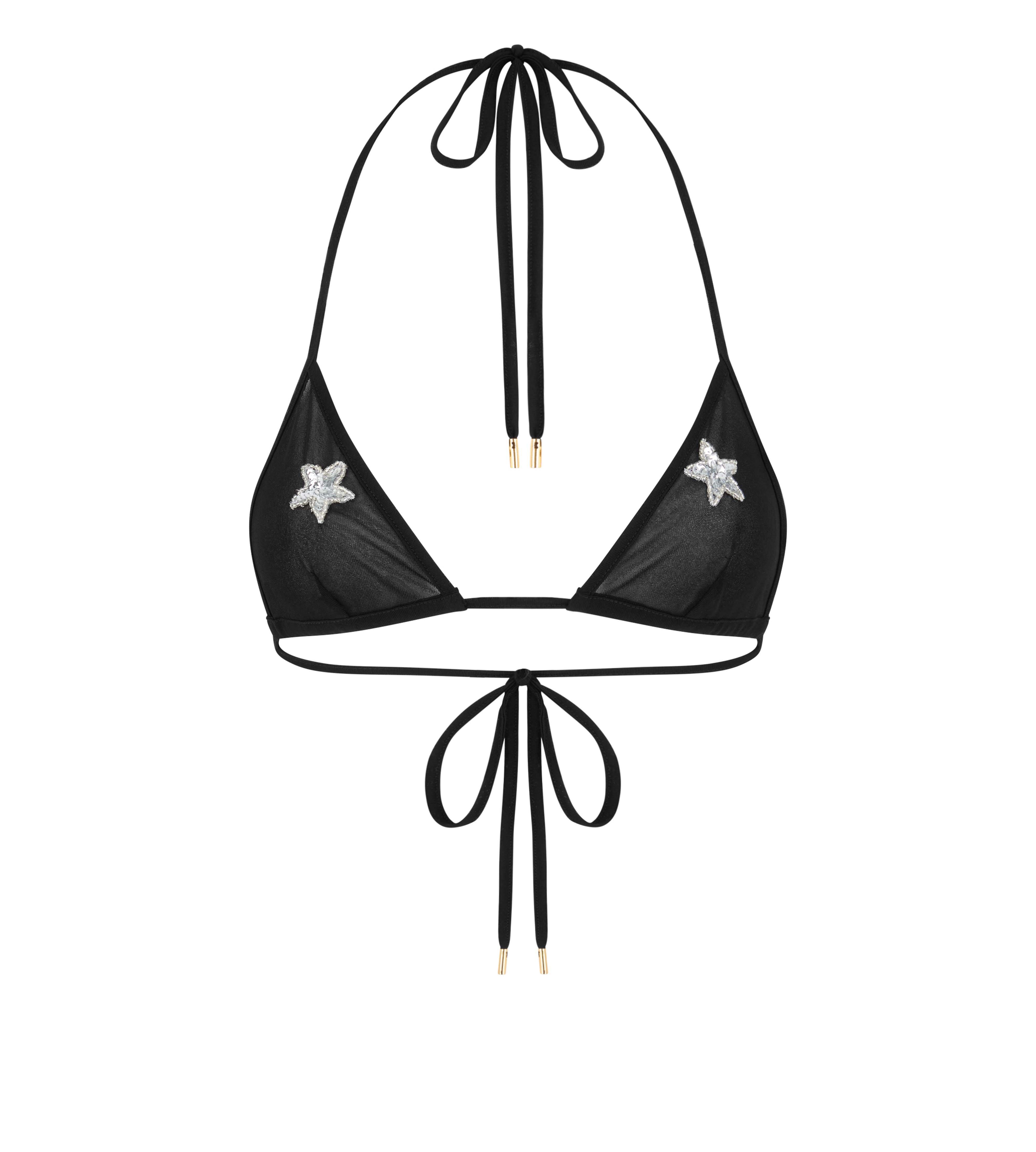 TRANSPARENT BRA WITH SEQUIN MOTIFS