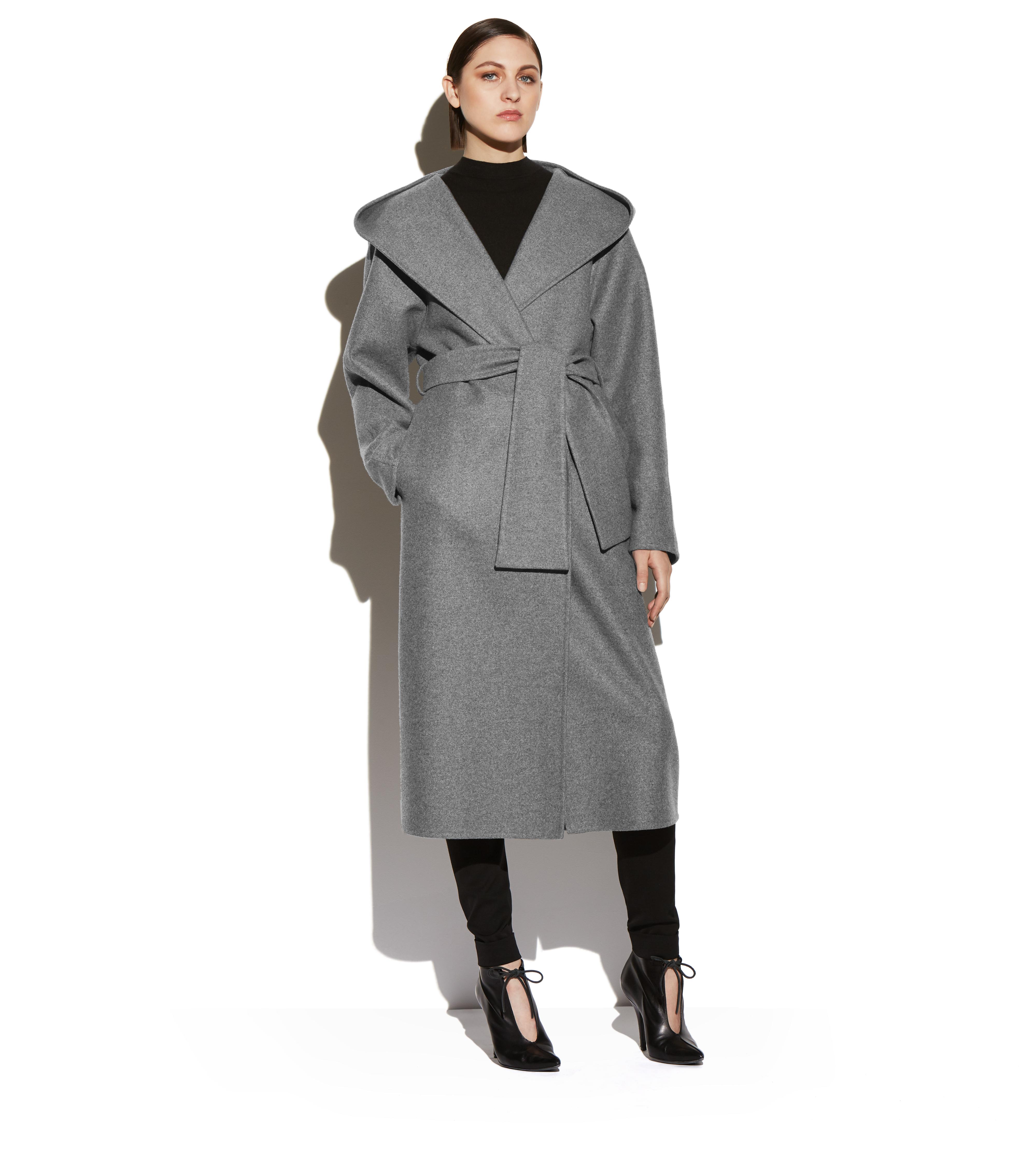 hooded cashmere coat