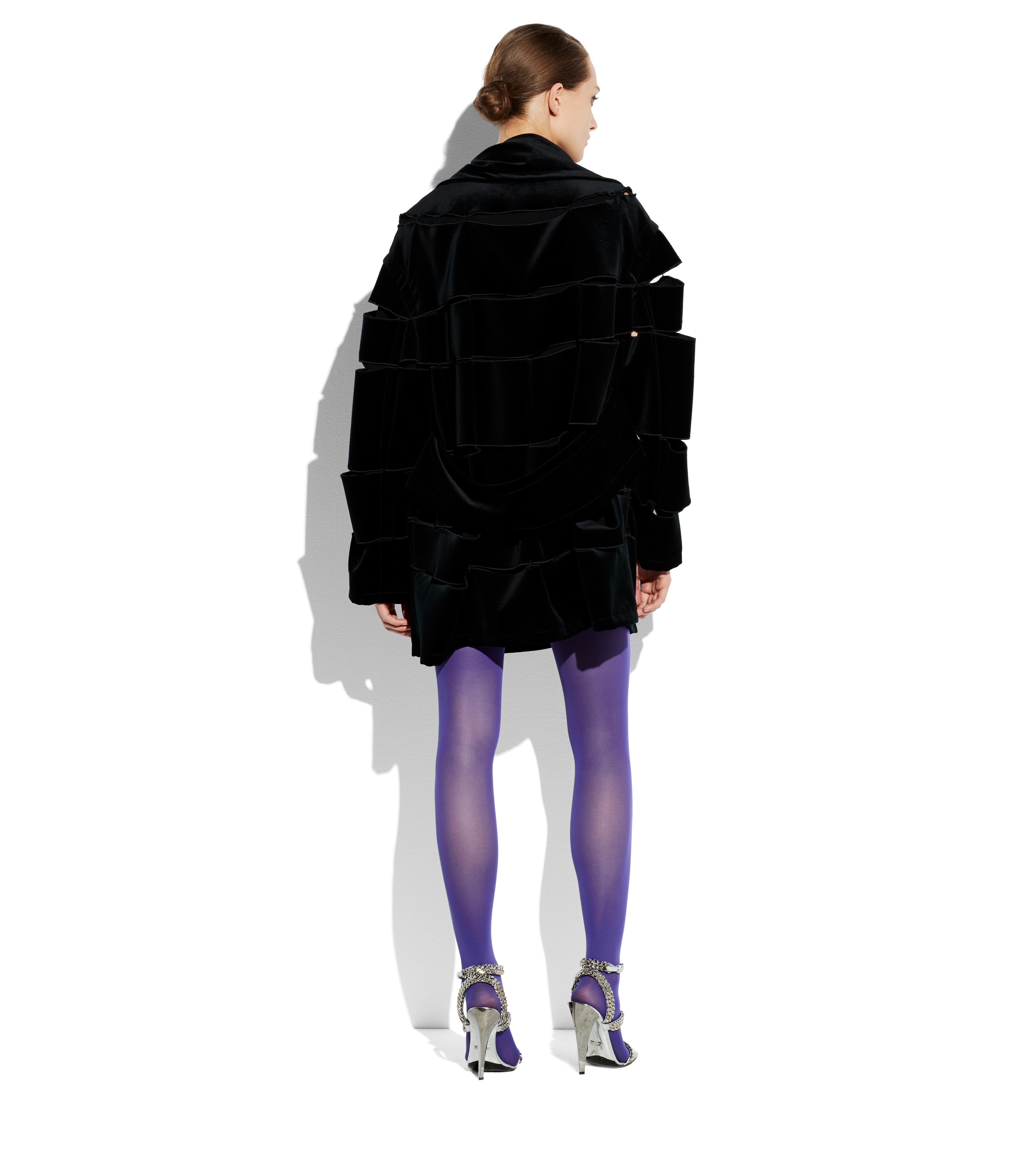 TOM FORD Slashed Velvet Evening Coat in Black | ModeSens