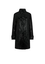 PRINTED CROC LEATHER DOUBLE BREASTED COAT A thumbnail