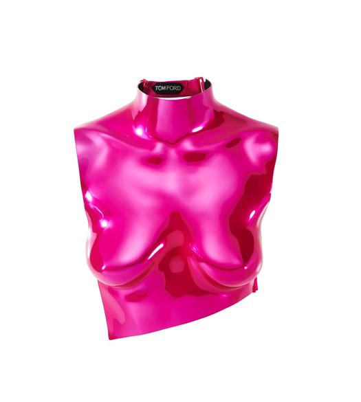 LACQUERED CHROME ACRYLIC ANATOMICAL BREASTPLATE