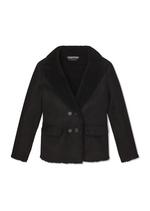 LUX COMPACT SHEARLING PEACOAT A thumbnail