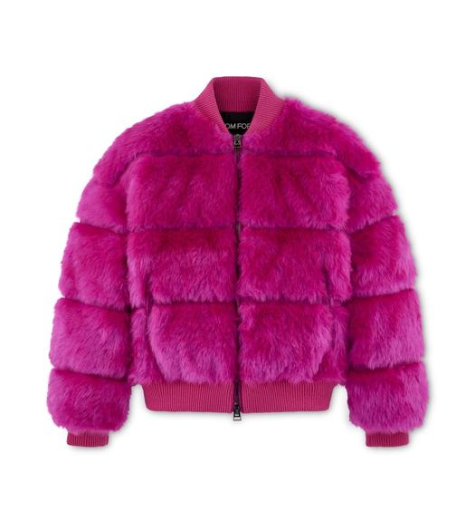 FAUX FUR PUFFY BOMBER