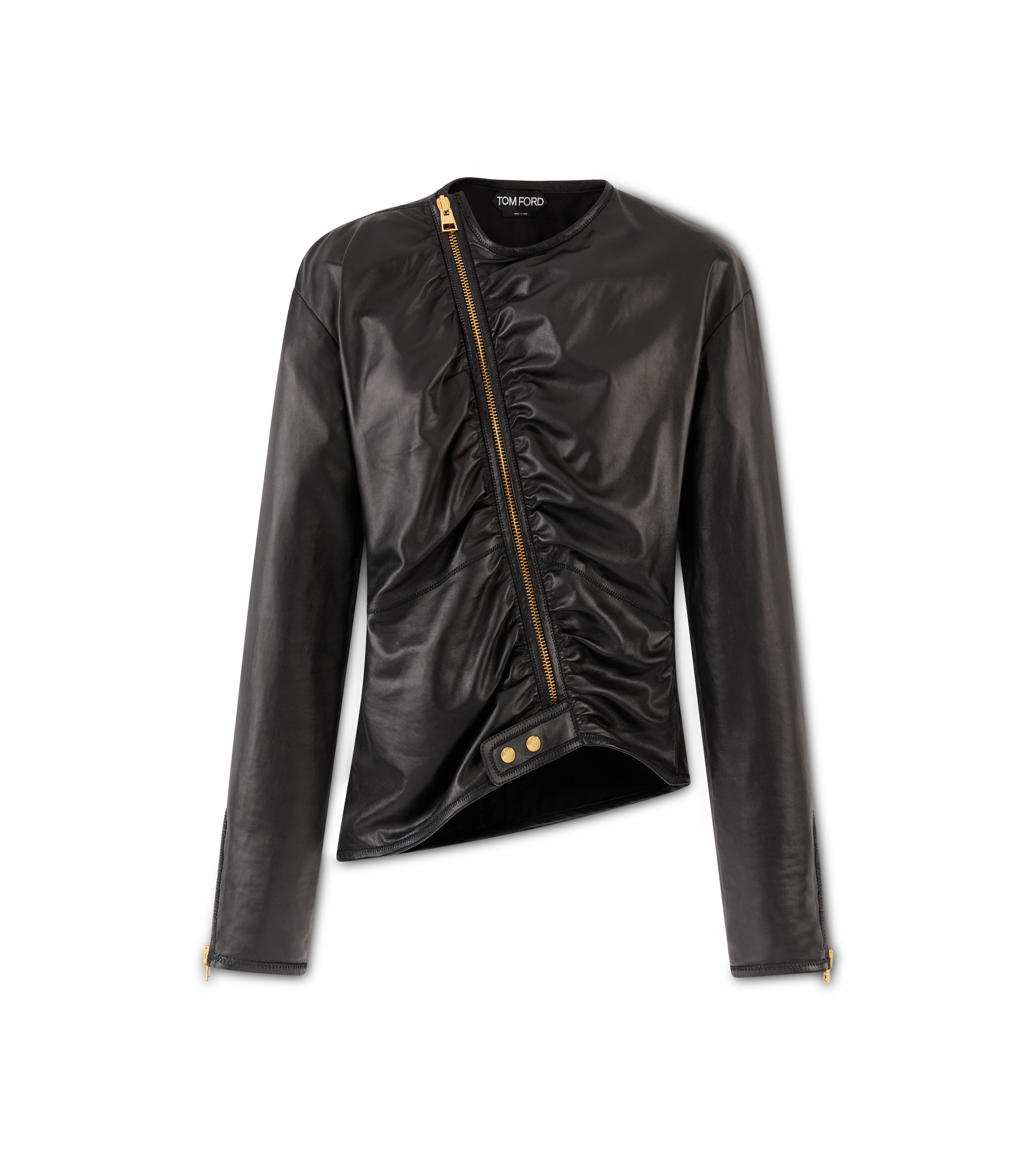 SOFT SILK NAPPA RUCHED JACKET
