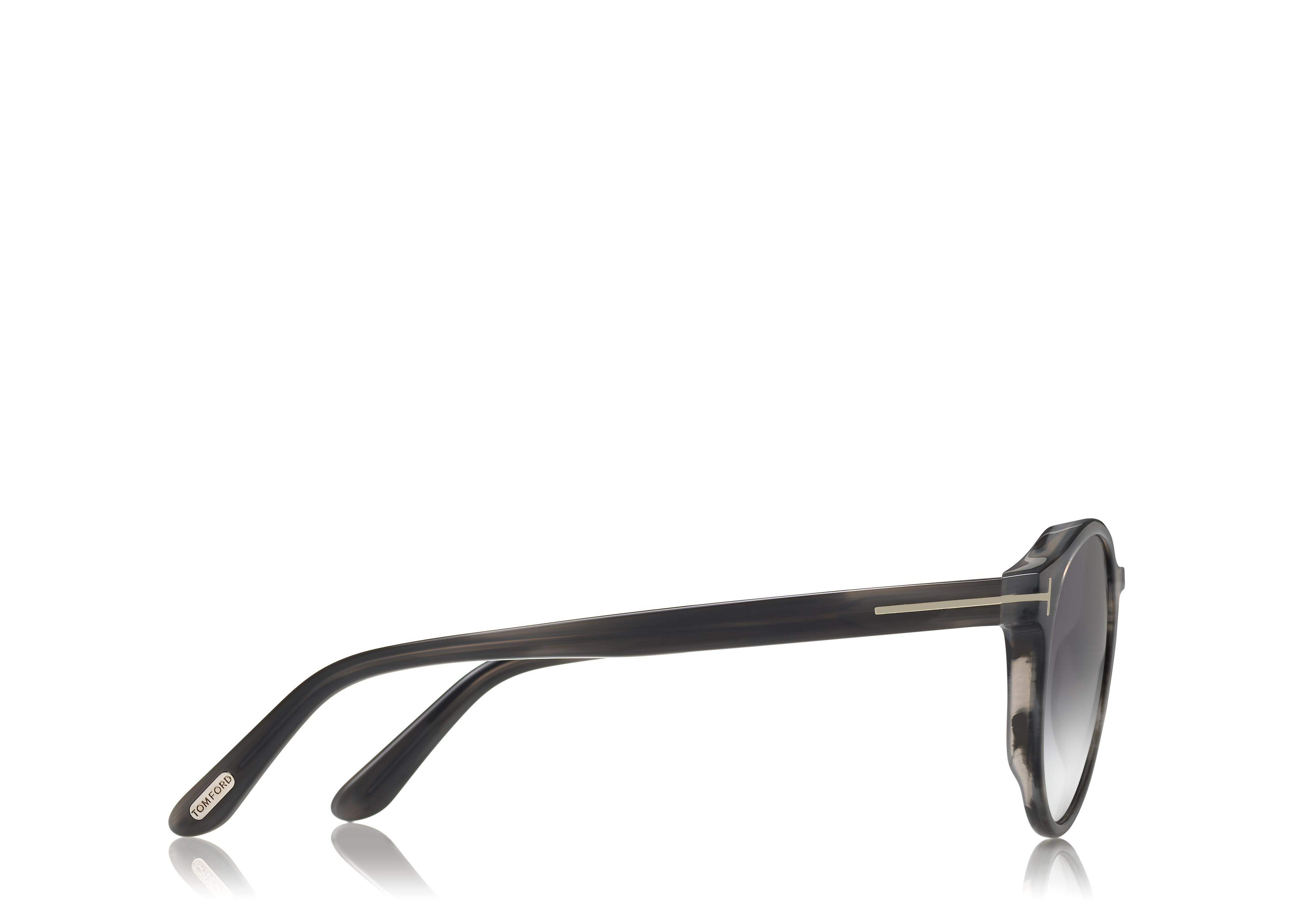 Tom Ford FT0591 01A Shiny Black Ian Round Sunglasses Lens Category 3 Size  51mm