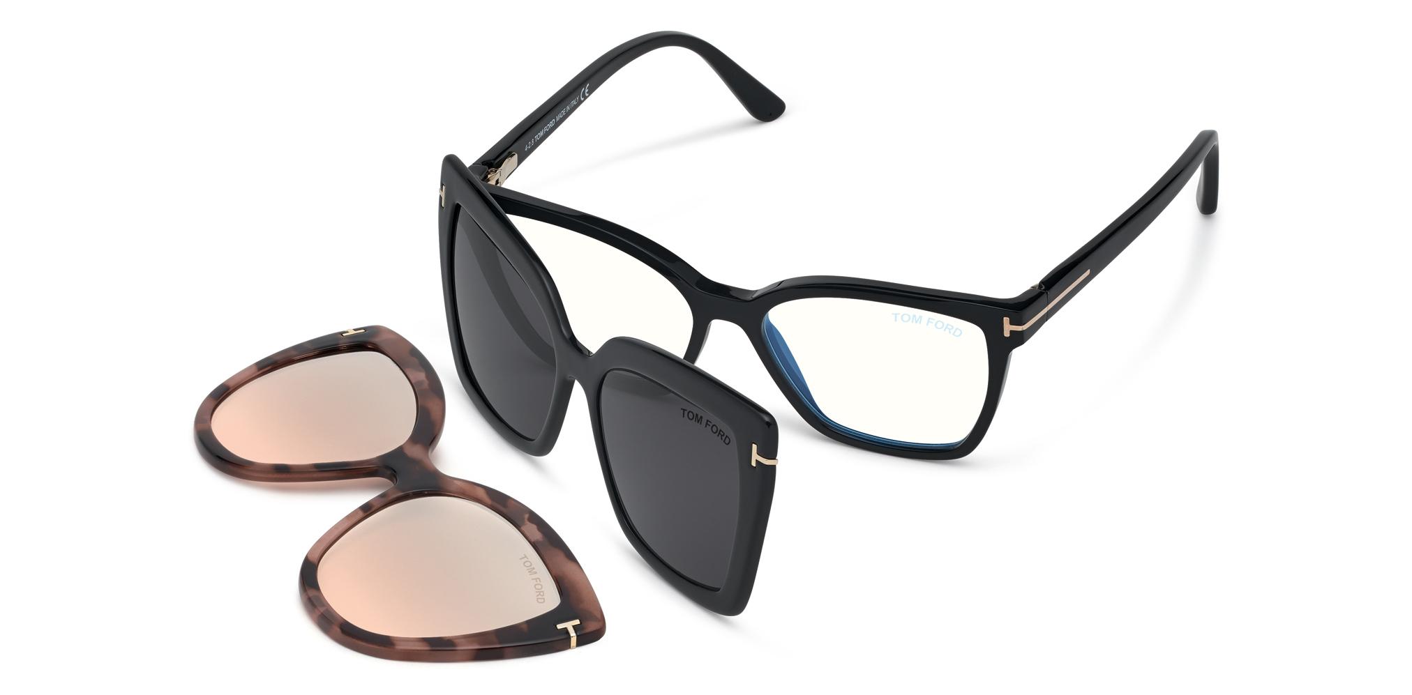 Tom Ford DOUBLE CLIP ON BLUE BLOCK OPTICALS 