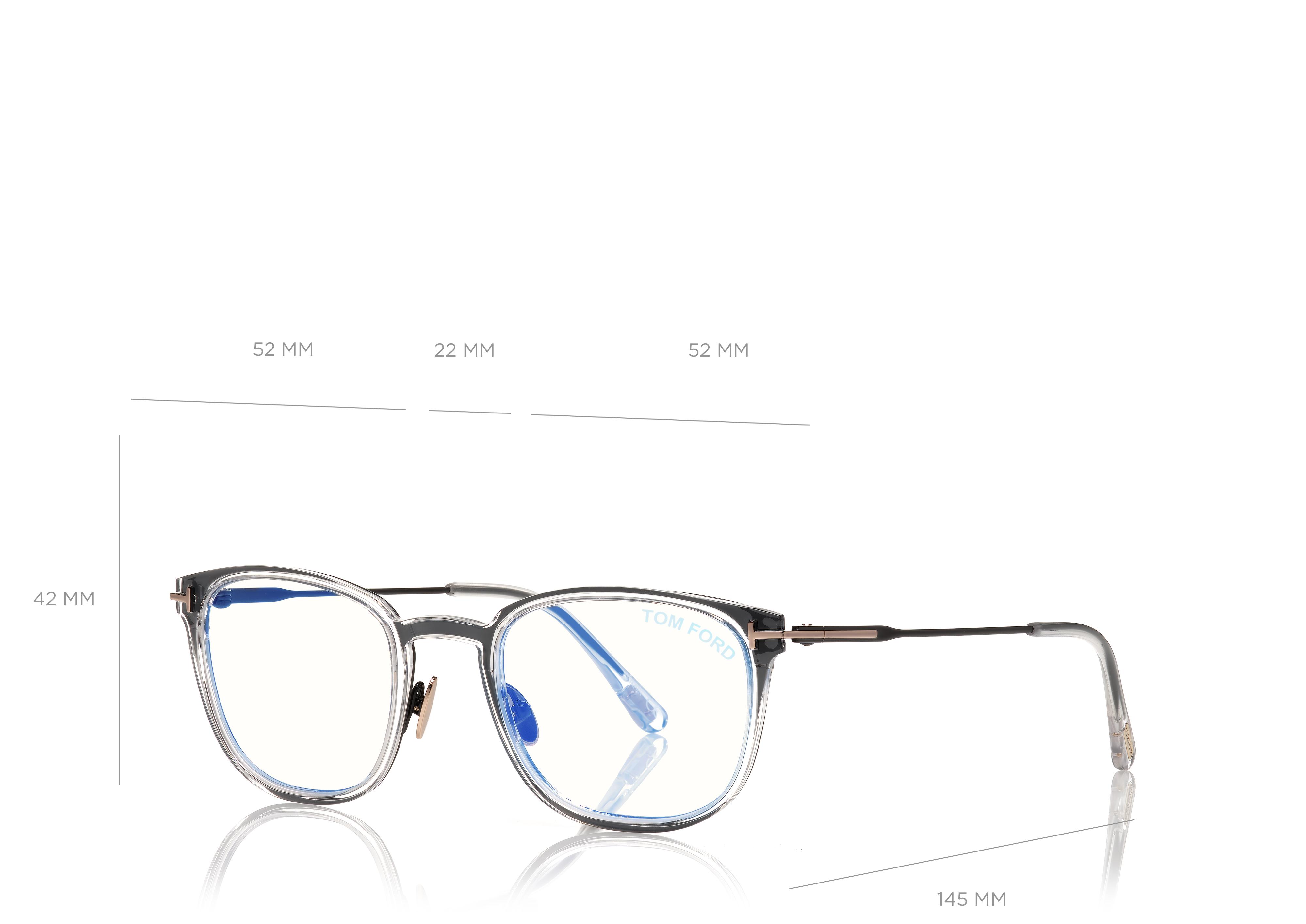 Tom Ford BLUE BLOCK SLIM RECTANGULAR OPTICALS - Eyewear 