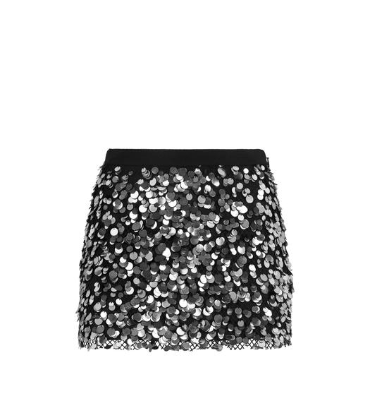 SEQUIN EMBROIDERED MINI SKIRT