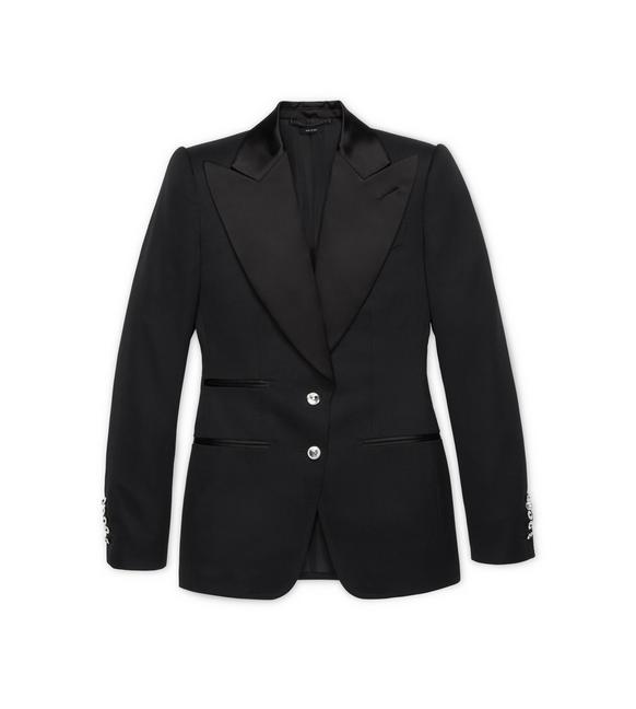 Tom Ford WOOL TUXEDO JACKET WITH CRYSTAL BUTTONS | TomFord.com