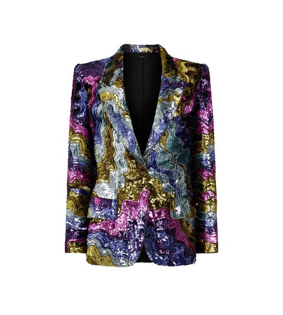 MULTICOLOR SEQUINS HAND EMBROIDERY JACKET A fullsize