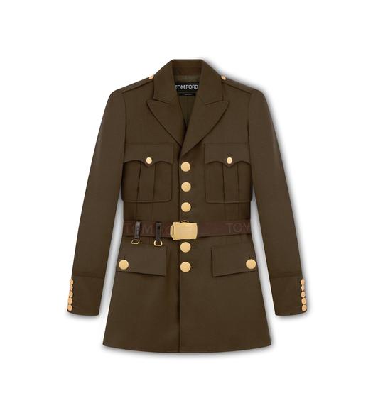 TECH HAND TAILORING BELTED MILITARY JACKET