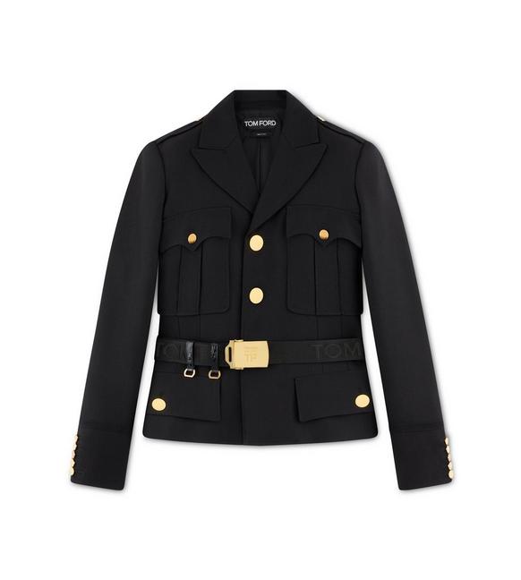TECH HAND TAILORING SHORT BELTED MILITARY JACKET A fullsize
