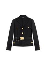 TECH HAND TAILORING SHORT BELTED MILITARY JACKET A thumbnail
