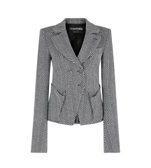 WOOL DOUBLE BREASTED FITTED JACKET