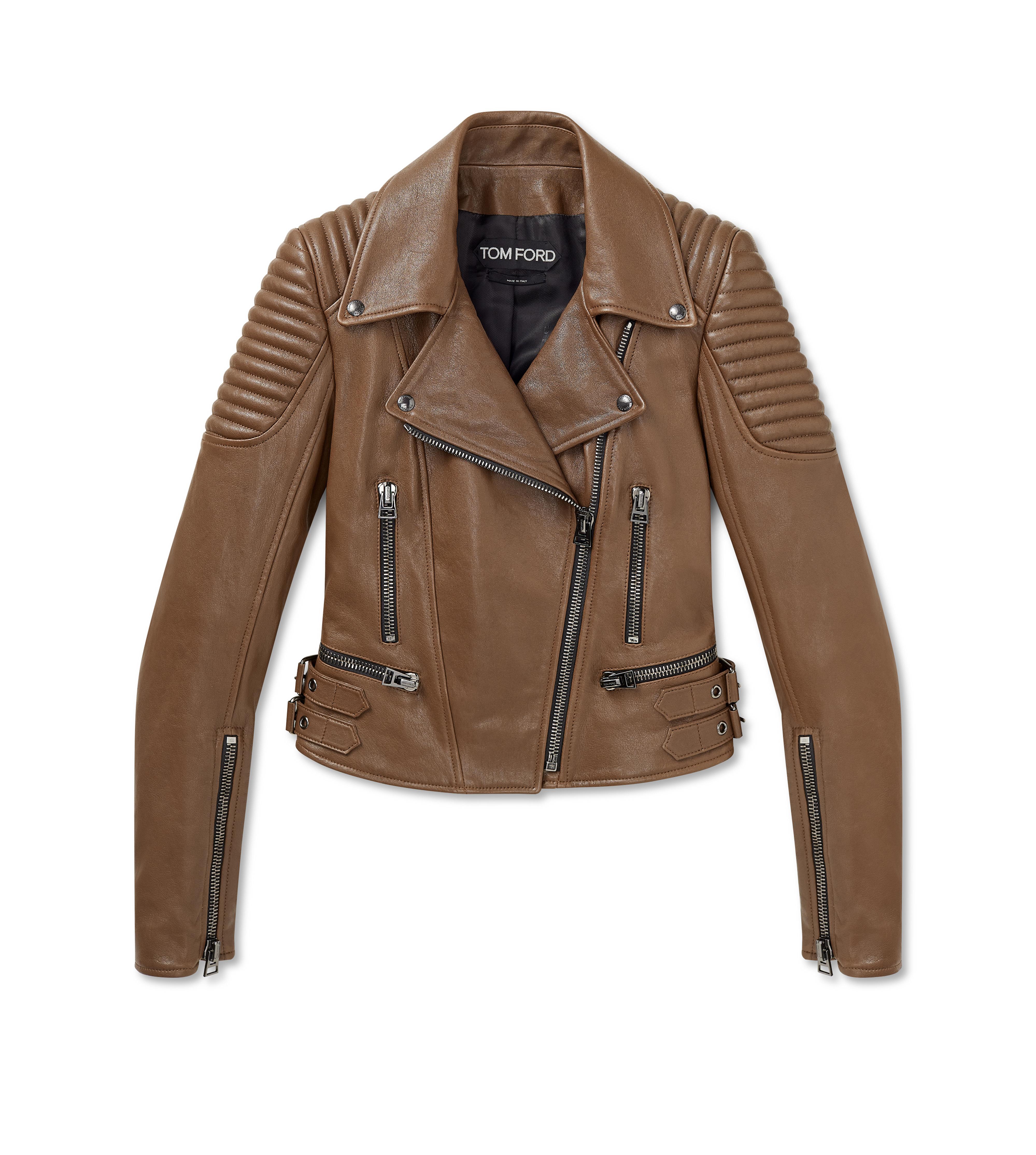 Tom Ford LEATHER FITTED BIKER JACKET 