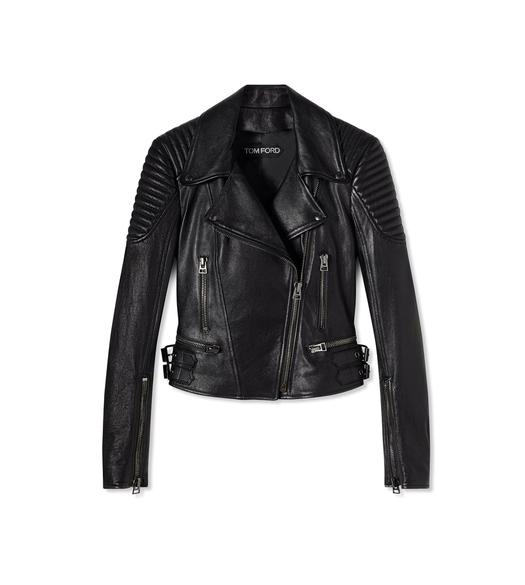 LEATHER FITTED BIKER JACKET
