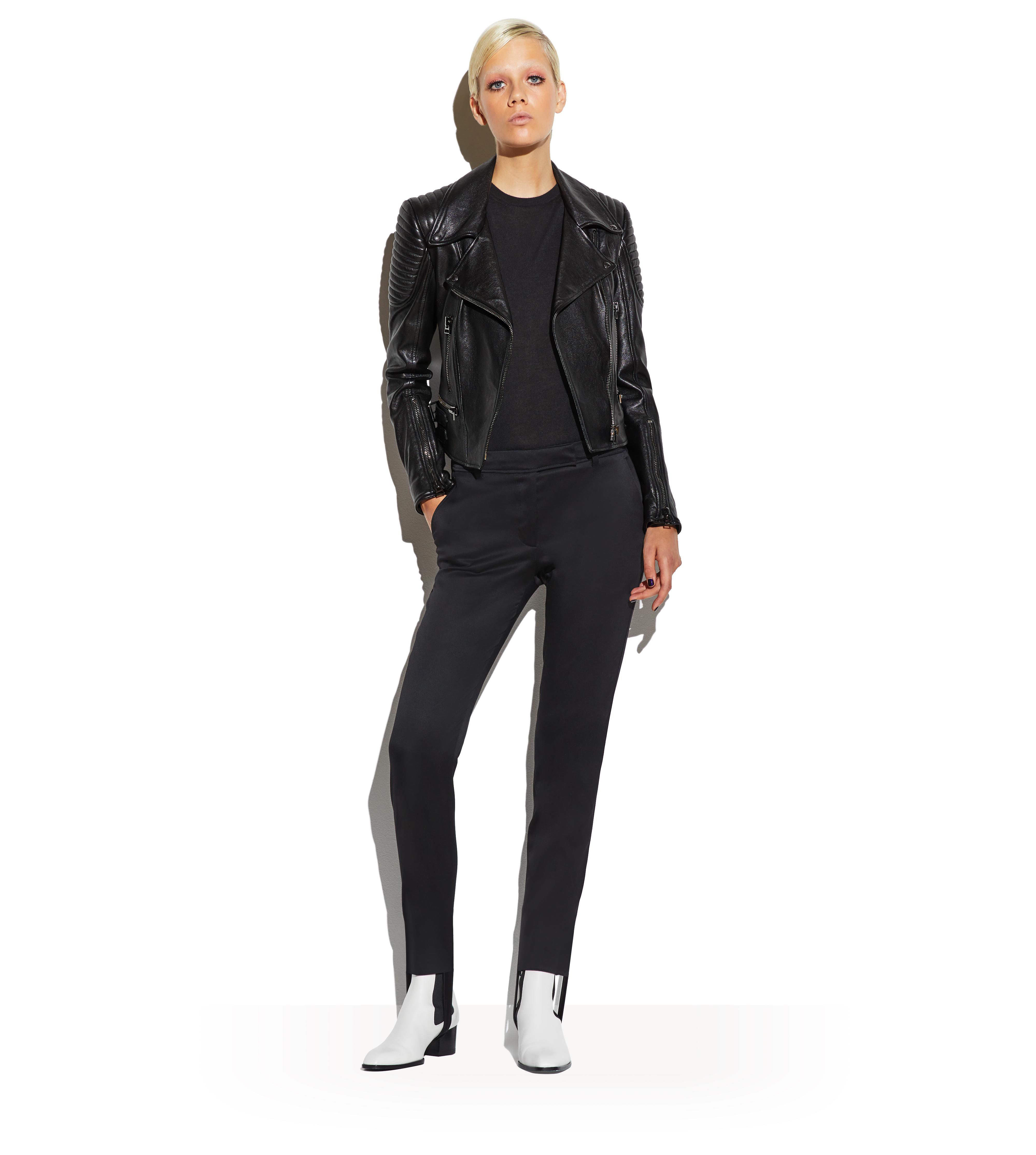 Tom Ford LEATHER FITTED BIKER JACKET 