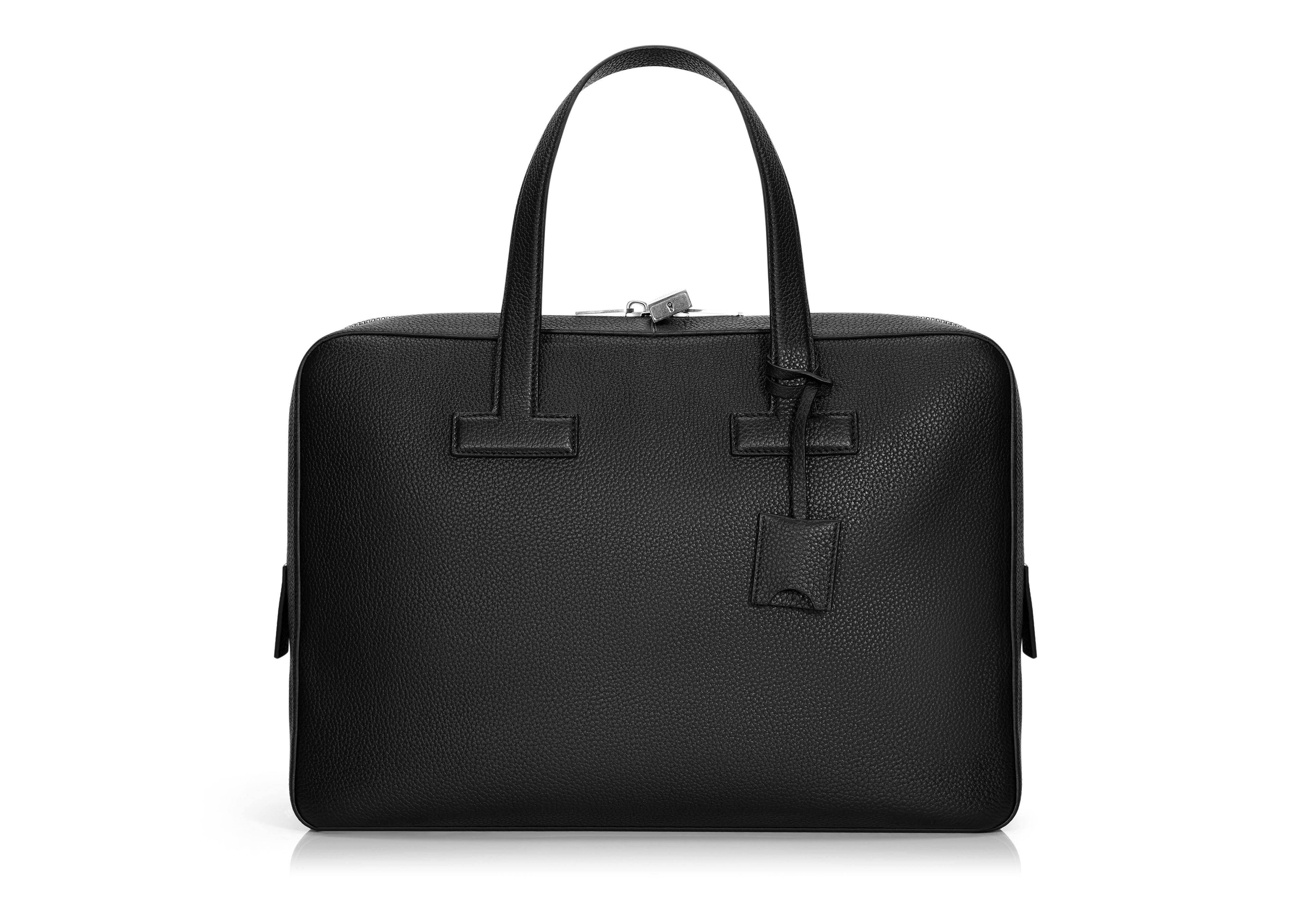Tom Ford T Line Grained Leather Medium Briefcase In Black | ModeSens