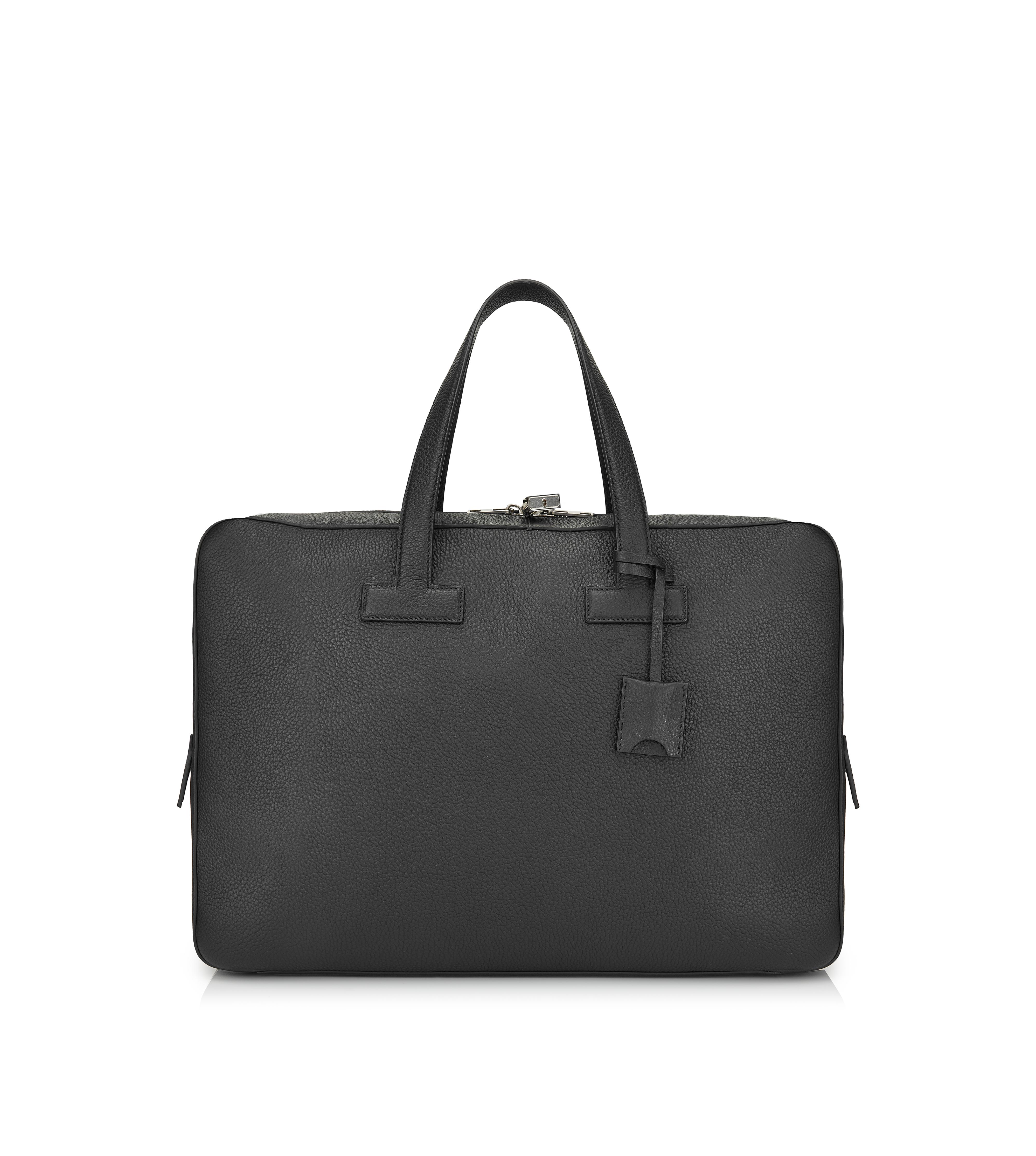 Tom Ford T LINE GRAINED LEATHER MEDIUM BRIEFCASE 