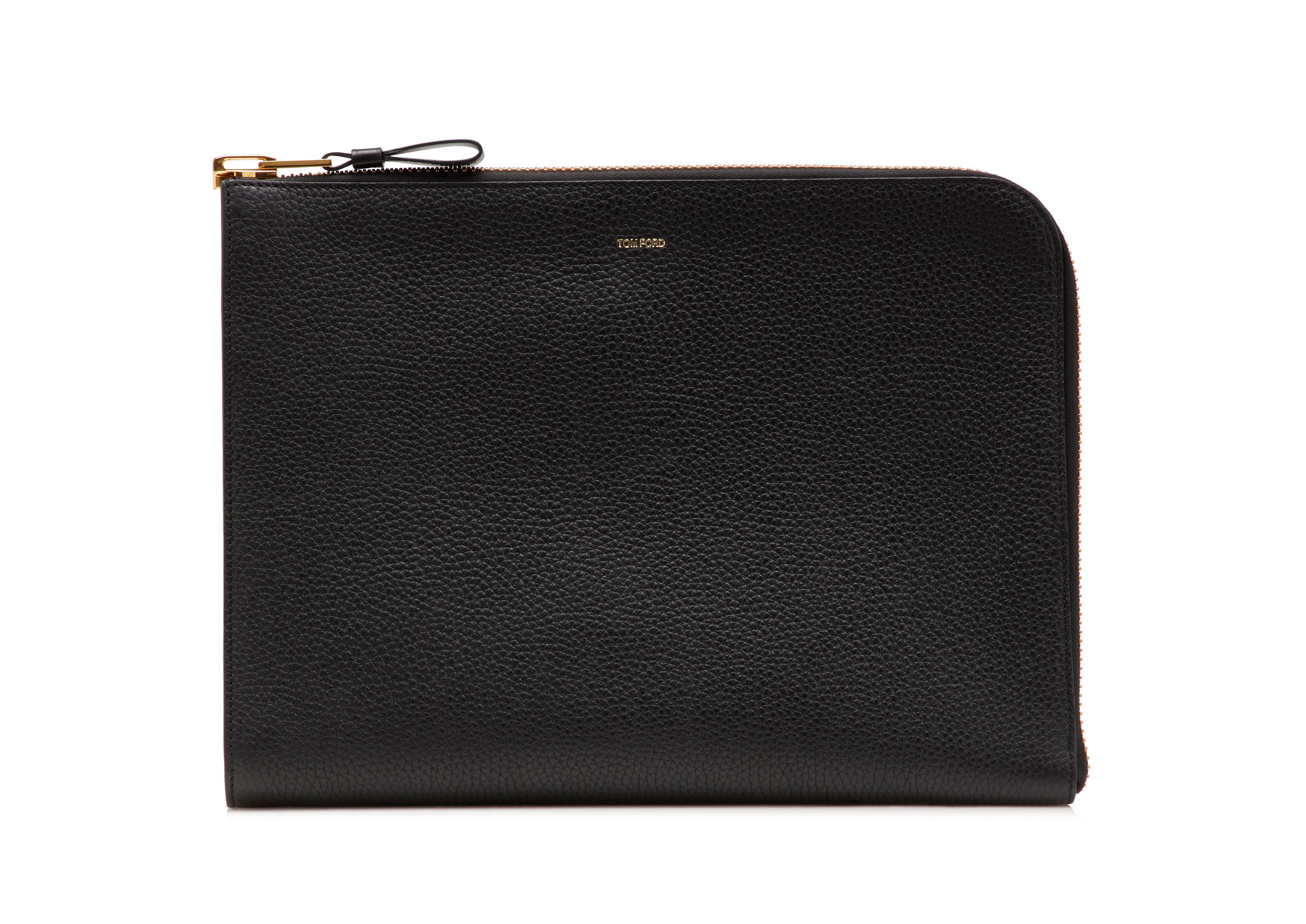 Tom Ford GRAIN LEATHER BUCKLEY ZIP PORTFOLIO 