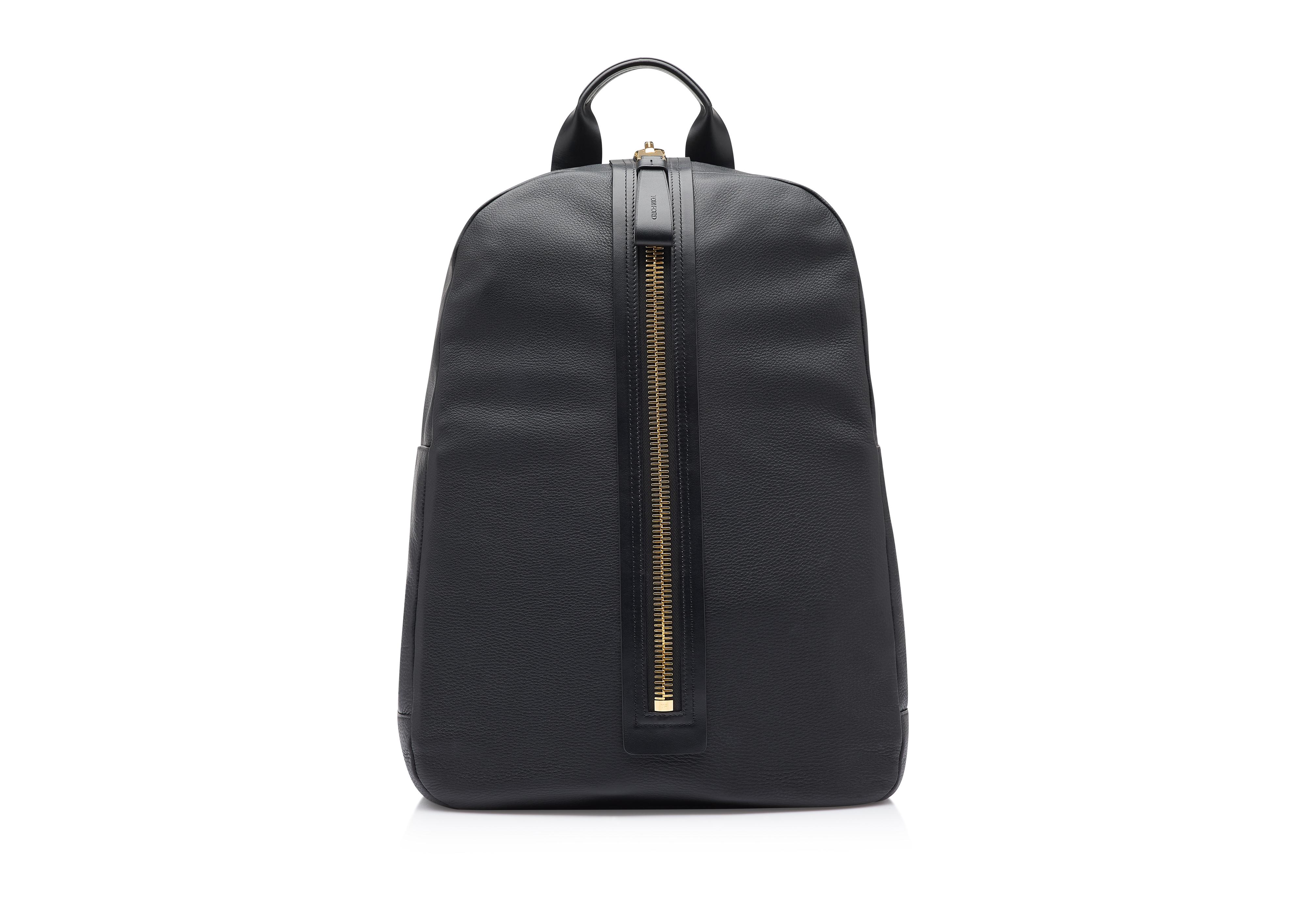 black zip backpack