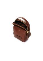 SMOOTH LEATHER DOUBLE ZIP MESSENGER D thumbnail