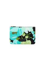 ABSTRACT FLORAL PRINT NEOPRENE SCUBA SMALL POUCH A thumbnail