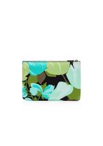 ABSTRACT FLORAL PRINT NEOPRENE SCUBA SMALL POUCH C thumbnail